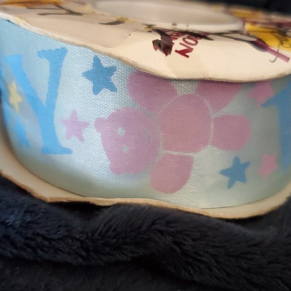 Baby Shower Ribbon by Lion Ribbon Co.  Blue and Pink 22 Yards x 1 3/8" - Picture 2 of 6